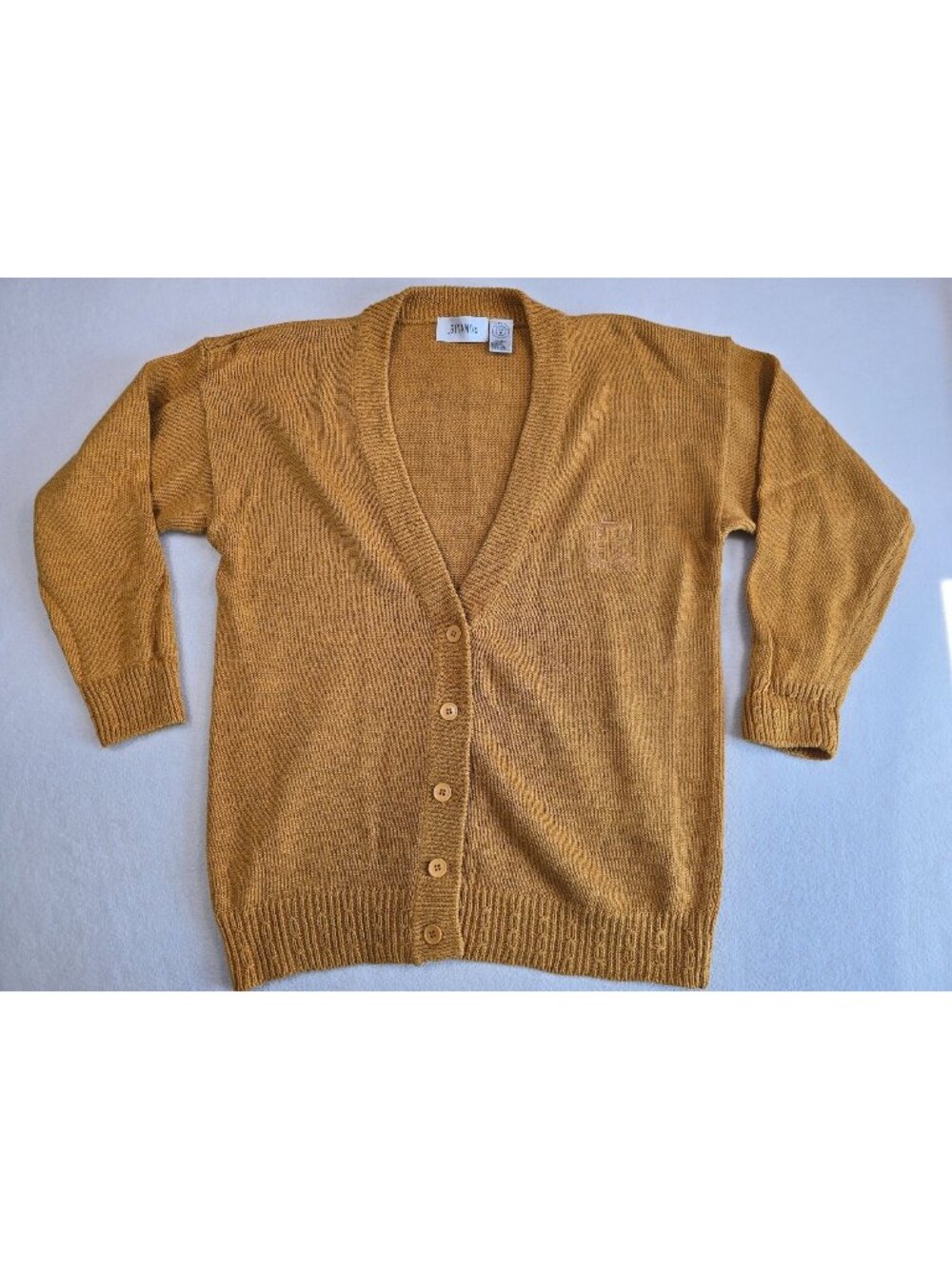 Gitano Womens Medium Vintage Mustard Cardigan Sweater